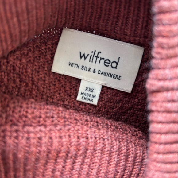 Aritzia Wilfred Women’s Silk & Cashmere terracotta sweatshirt Size 2 extra small - Picture 4 of 5